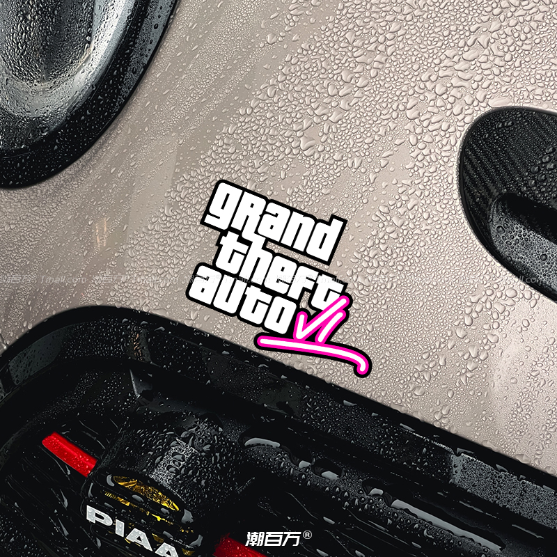 GTA6游戏标志车贴罪恶都市电脑机箱贴摩托电瓶车装饰贴汽车反光贴 - 图0
