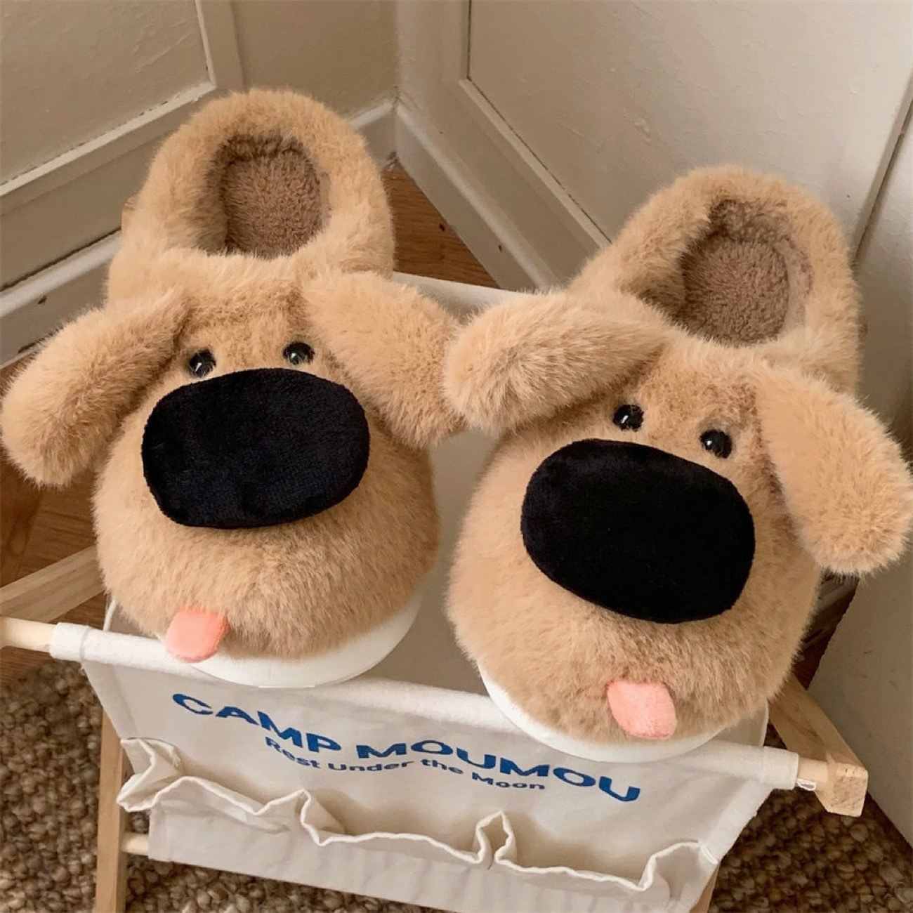 2025冬季趣味狗狗棉拖鞋保暖包跟男女时尚情侣居家厚底毛毛鞋包头,淘宝优惠券,粉丝福利购,淘宝优惠卷