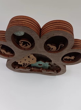 handsome木质摆件北美猫爪型风格