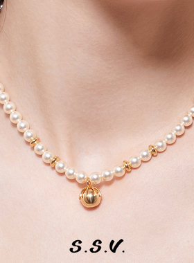 S.S.V.金属球吊坠珍珠项链