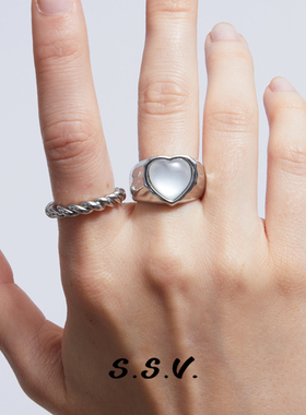 S.S.V.原创设计爱心心形贝母戒指