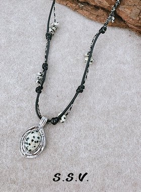 SSV斑点石编织长项链轻奢高级感原创设计毛衣链卫衣链个性百搭