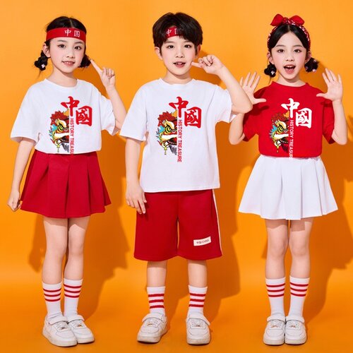 六一儿童表演服中国风幼儿园舞蹈服小学生班服啦啦队运动会演出服 - 图1