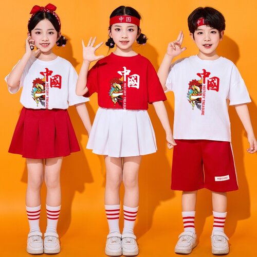 六一儿童表演服中国风幼儿园舞蹈服小学生班服啦啦队运动会演出服 - 图0