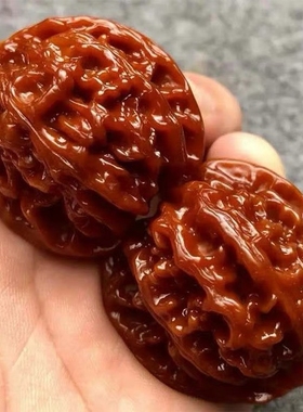 核桃文玩四座楼狮子头把