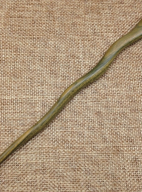 绿檀木簪日常简约现代旗