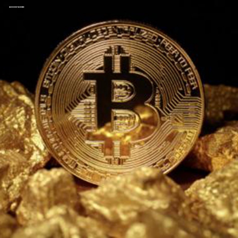 仿Bitcoin金币比特纪念金币精制版BTC外币两个装幸运礼品硬币. - 图1