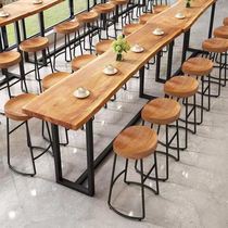 Solid Wood Bar Table And Chairs Strip Table Milk Tea Shop Casual Table High Foot Table Bar Home Balcony Leaning Against Wall Narrow Table