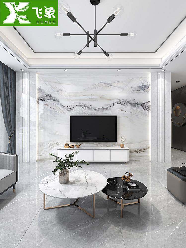 现代影视墙装饰背景墙简约岩瓷砖石材造型客厅电视板新中式大理石