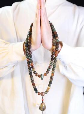 敦煌飞天菩提手串108白玉菩提子问天佛珠万物严选新中式男女文玩