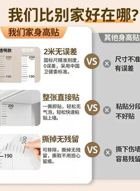 透明撕下不留胶身高测量