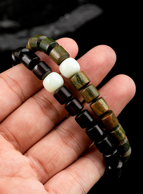 绿檀木和田玉手串男女款