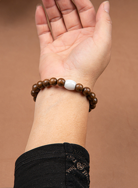 天然金丝檀木手串男民族风檀香木佛珠念珠文玩天然翡翠手链女情侣