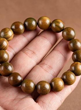 天然老料绿檀木手串佛珠男女款