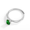 S925 silver natural A goods jade green small sugar cube saddle ring ice jade ring fashion ring for women