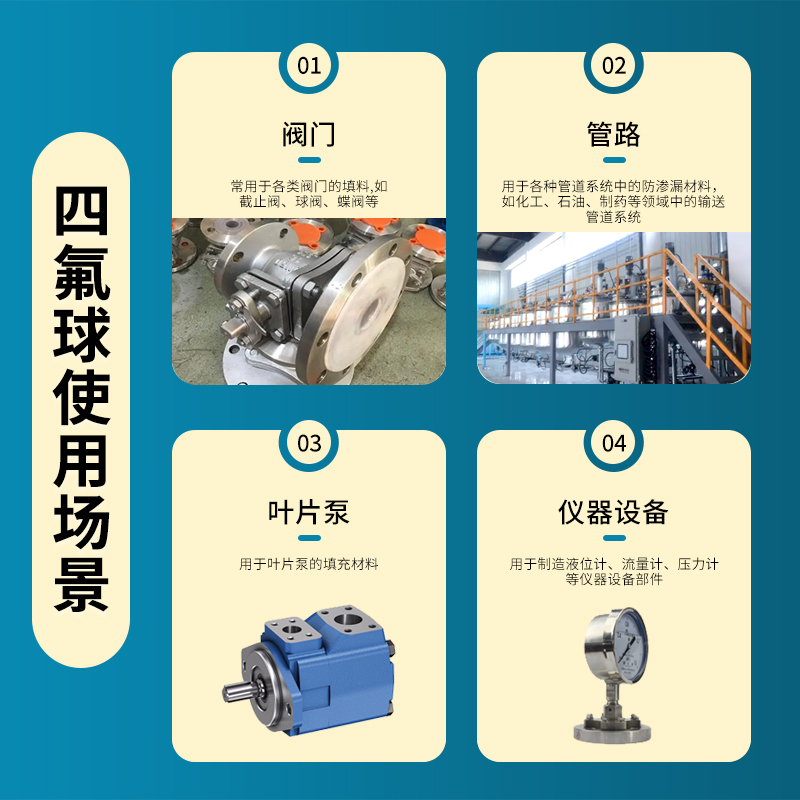 四氟球 聚四氟乙烯球 铁氟龙球 隔膜泵球 PTFE球 F4球 3mm-63mm - 图2