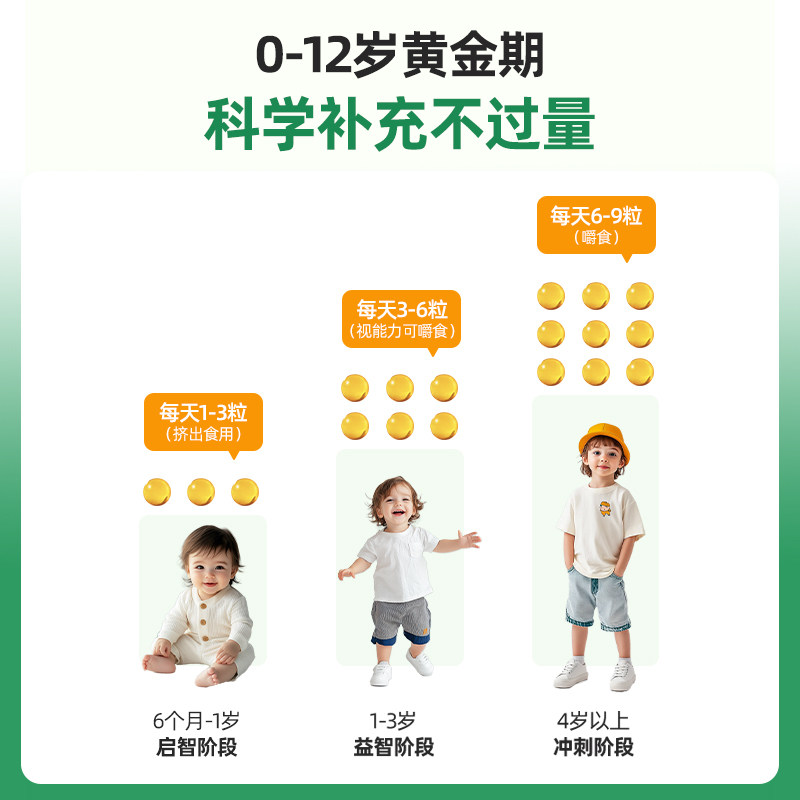 童年时光Childlife小金珠dha幼儿童dha鱼油胶囊非藻油DHA4瓶装