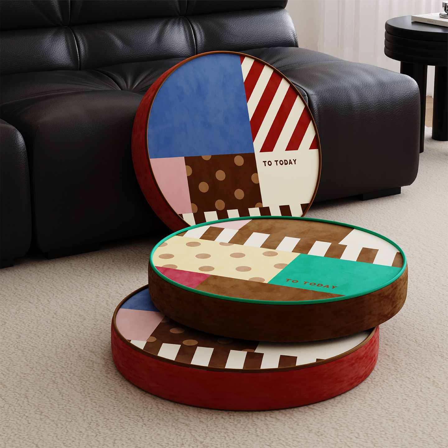 Memphis Patchwork Futon Living Room Floor Beanbag Cushion