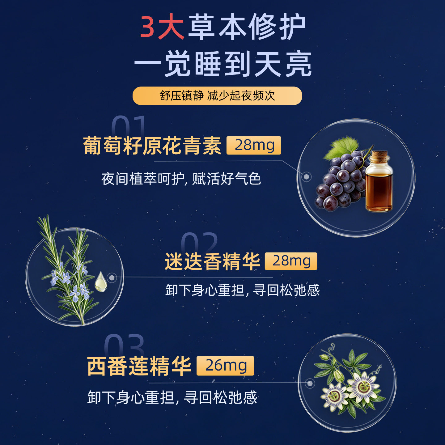 Ensonkan安迅康植物褪黑素睡眠片茶氨酸色氨酸助眠舒压无依赖60粒