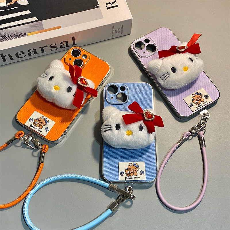 红色蝴蝶结kt猫适用opporeno15手机壳reon14pro立体13挂绳12毛绒11秋冬10por+卡通9牛仔纹8绒布7se软5k十0ppo - 图2