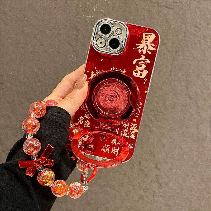 发财暴富可旋转适用opporeno15手机壳reon14立体13pro+支架12潮牌11冰川纹10马年9红色8新年7软6por十5/0ppo - 图1