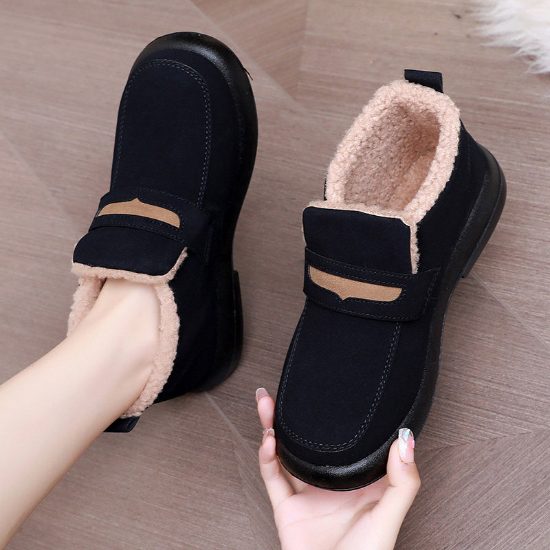 冬季老北京布鞋女加绒豆豆鞋高帮女棉鞋休闲保暖一脚蹬舒适雪地靴,淘宝优惠券,粉丝福利购,淘宝优惠卷