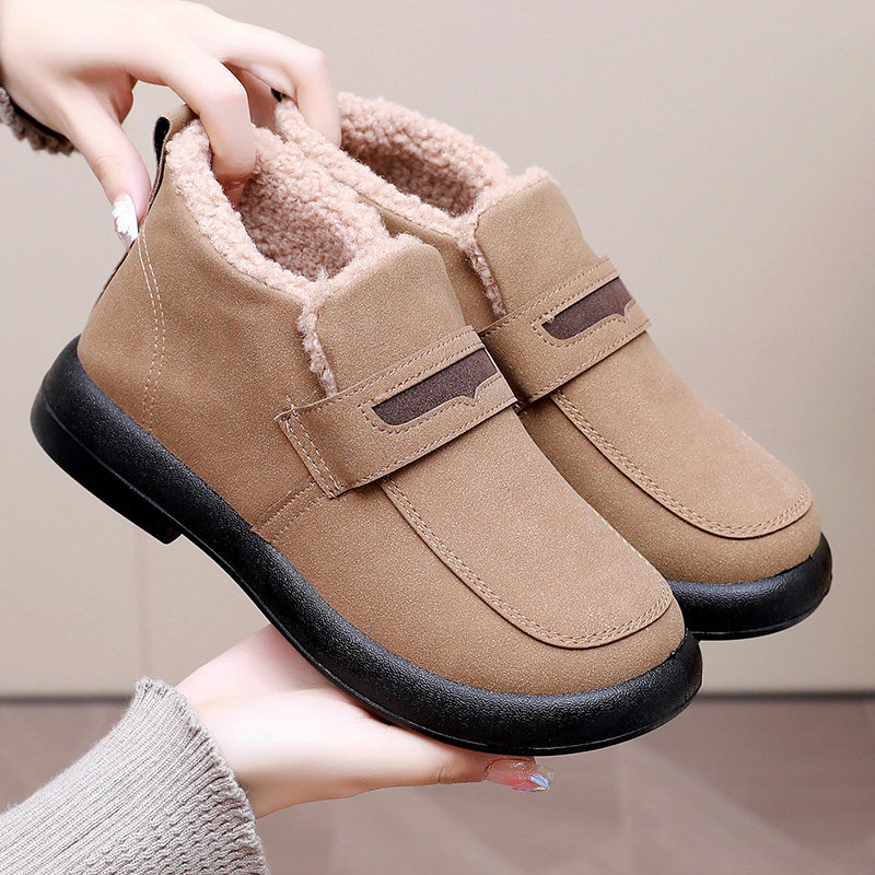 冬季老北京布鞋女加绒豆豆鞋高帮女棉鞋休闲保暖一脚蹬舒适雪地靴,淘宝优惠券,粉丝福利购,淘宝优惠卷