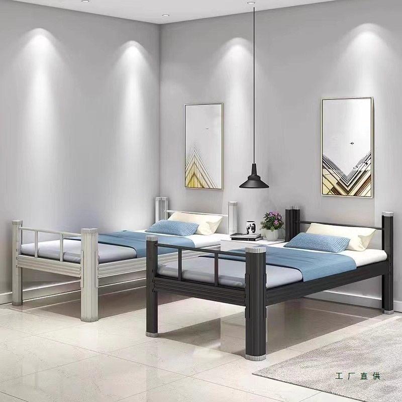 单人床学生员工宿舍出租房单层铁架床钢制1米宽1米2宽公寓单人床,淘宝优惠券,粉丝福利购,淘宝优惠卷