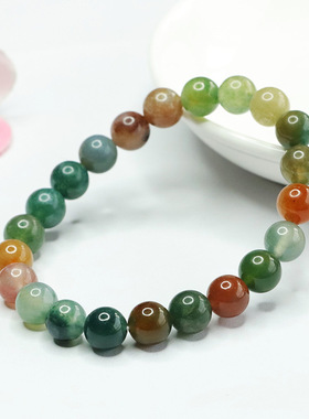 彩玉圆珠手串多彩玉石手链民族风男女士小众个性饰品节日礼物