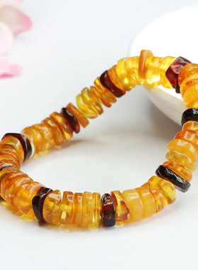 天然琥珀多宝手串血珀金珀蜜蜡平安扣手链男女士民族风个性时尚