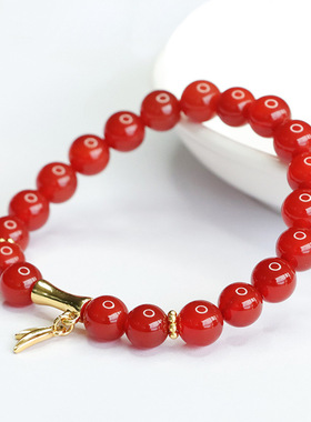 天然红玛瑙手串玉髓节节高手链新中式民族风手饰品情侣闺蜜礼物