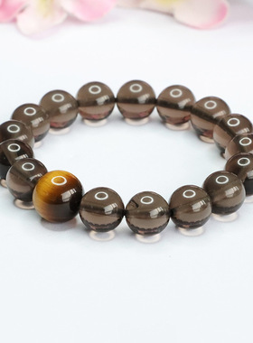 天然冰曜石手串黄虎眼手链虎睛石手饰男女士气质简约饰品情侣礼物