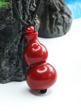 朱砂吊坠紫金砂立体福禄双全葫芦挂坠项链女士复古民族风饰品礼品