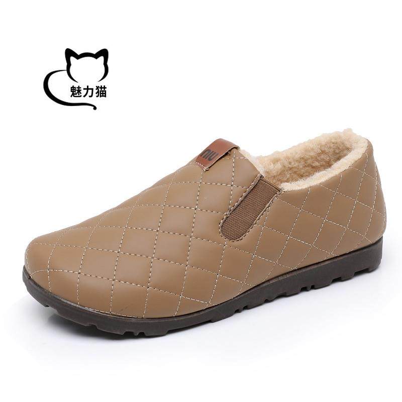 秋冬季老北京布鞋女棉鞋加绒加厚保暖豆豆鞋防滑妈妈鞋防水懒人鞋,淘宝优惠券,粉丝福利购,淘宝优惠卷
