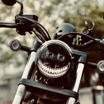 Dark Black Teeth European and American Street Department Creative Che Sticked Evil Venom Electric Car Electric Locomotive Safety Helmet Reflective Patch Paper
