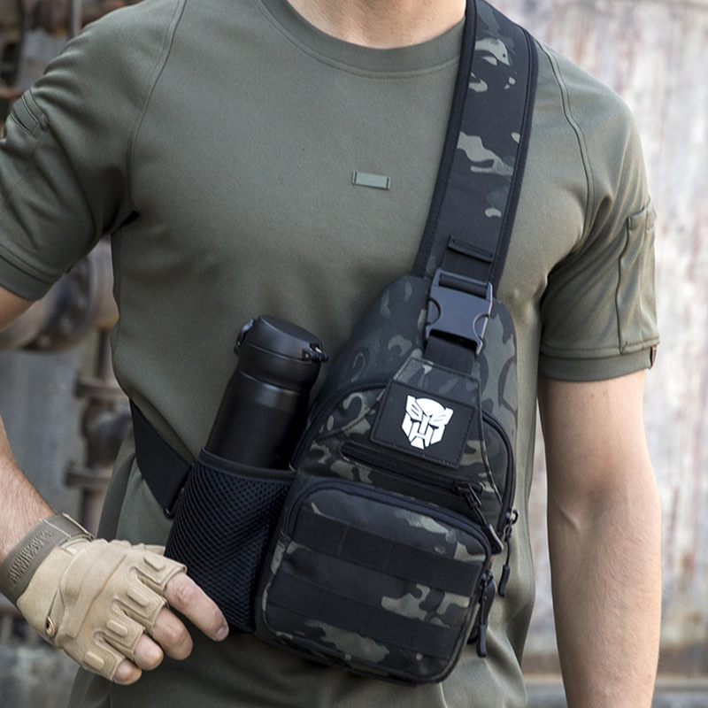 守护者胸包男单肩斜挎包户外多功能男士腰包路亚背包战术弹弓小包-图0