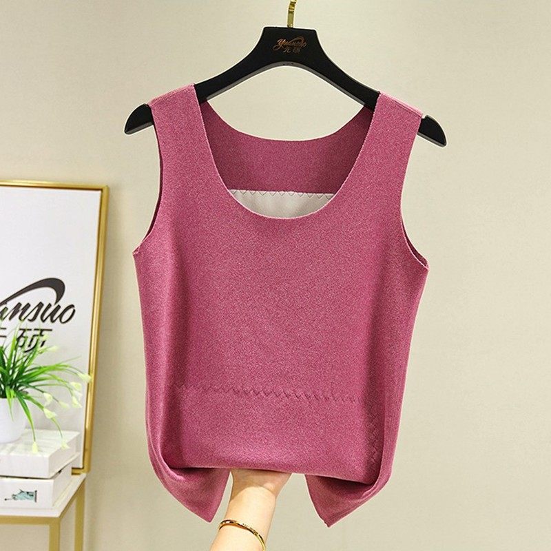 德绒背心女无痕保暖吊带秋冬季内搭双面绒内穿加绒加厚打底衫上衣,淘宝优惠券,粉丝福利购,淘宝优惠卷