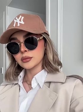 2025新款网红圆框太阳镜女复古欧美圆脸墨镜男ins街拍潮流眼镜