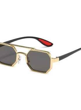 金属框赛博朋克墨镜男士高级感防紫外线大脸开车专用太阳眼镜潮流