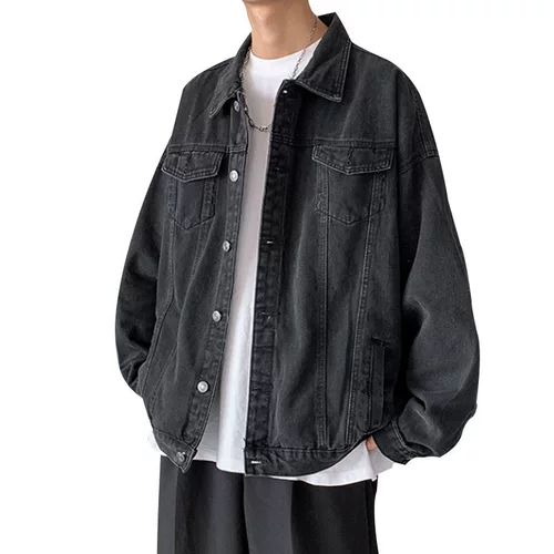 Tide, джинсовая мужская осенняя трендовая куртка, в корейском стиле, свободный крой