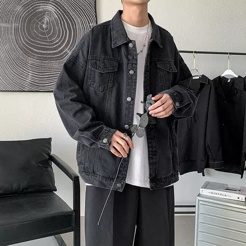 Tide, джинсовая мужская осенняя трендовая куртка, в корейском стиле, свободный крой