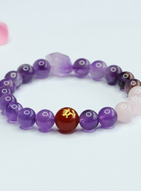 天然九紫离火多宝水晶手链红玛瑙辰龙手串新中式民族风生肖龙饰品