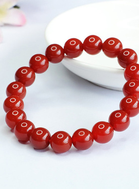 南红色红玛瑙手串单圈手链国潮男女首饰民族风手饰品情侣闺蜜礼物