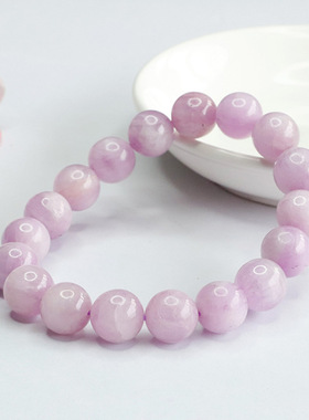 天然紫锂辉手串紫色水晶彩宝圆珠单圈手链饰品甜美可爱节日礼物