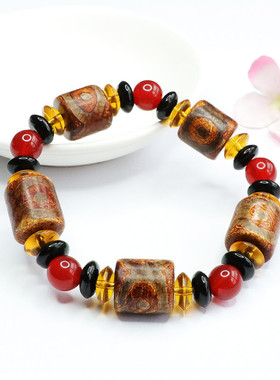 天然红玛瑙手串天珠路路通桶珠手链新中式民族风饰品情侣闺蜜礼物