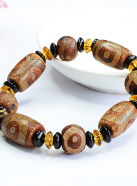 三眼天珠玛瑙手串路路通手链复古新中式民族风手饰品情侣闺蜜礼物