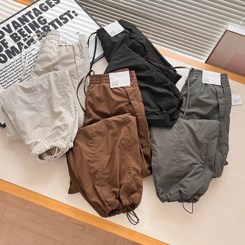 日单U+秋冬女装松紧腰系带加绒保暖工装休闲裤直筒束脚裤长裤子,淘宝优惠券,粉丝福利购,淘宝优惠卷