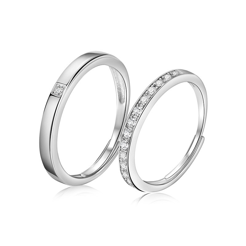 范琦银饰美妙情侣925银锆石对戒 范琦戒指/指环