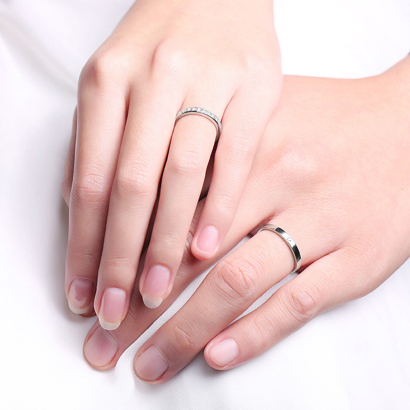 范琦银饰美妙情侣925银锆石对戒 范琦戒指/指环