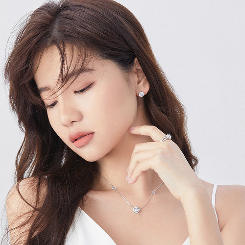 【明星同款】Fanci范琦【星点系列】圆形耳钉女925银耳环耳饰 - 图2